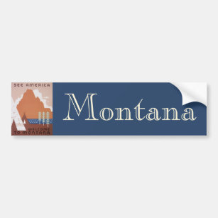 Amerika Willkommen in Montana, Vintage Travel Autoaufkleber