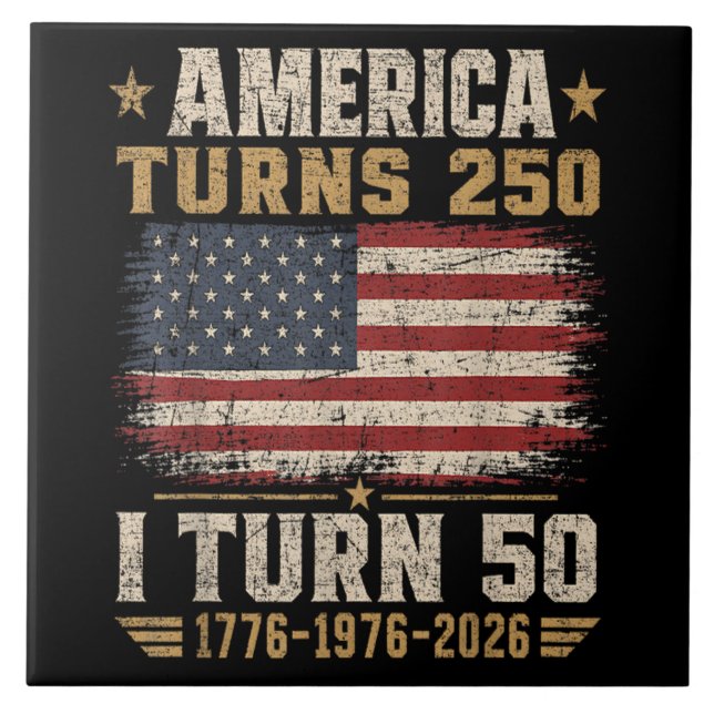 Amerika wird 250 ich werde 50 fliese (Vorderseite)