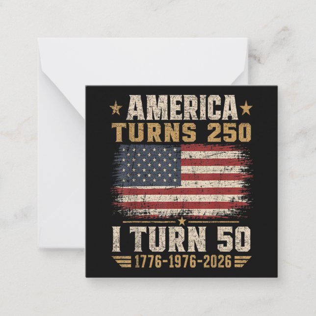 Amerika wird 250, ich werde 50 mitteilungskarte (Vorderseite)