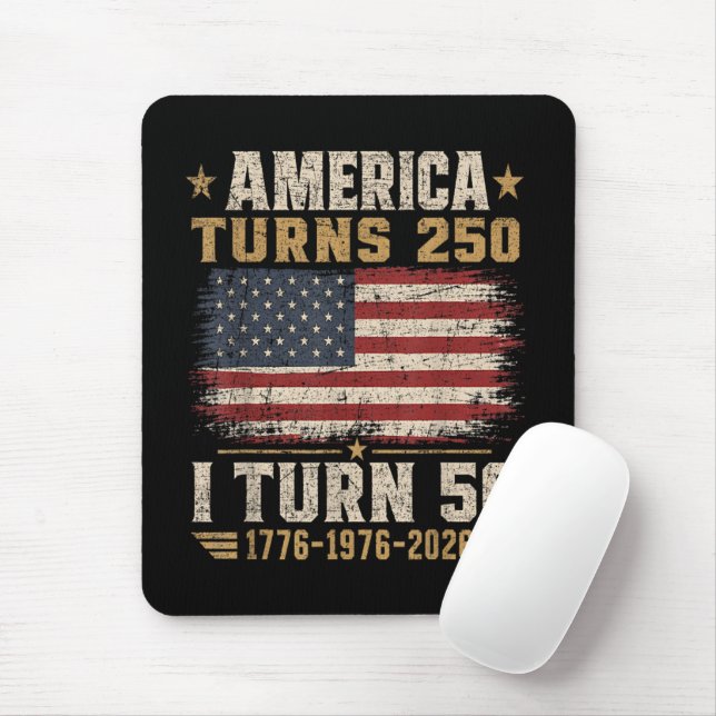 Amerika wird 250, ich werde 50 mousepad (Mit Mouse)