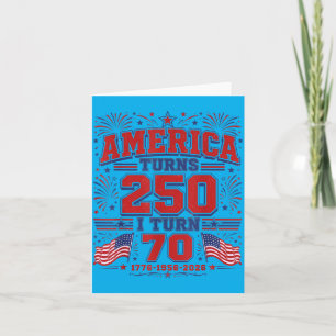 Amerika wird 250, ich werde 70, Patriotisch 1776 1 Karte