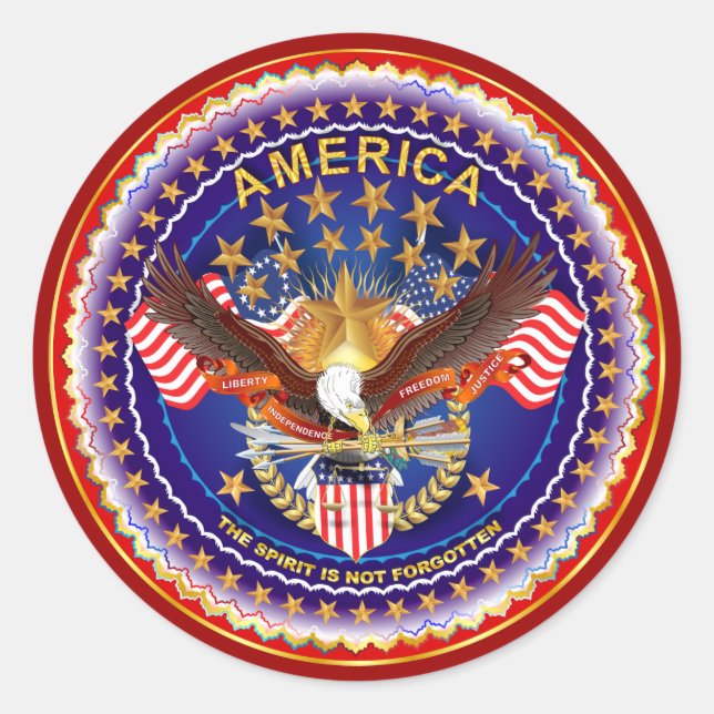 Amerika wird nicht vergessen, nur siehe Anmerkunge Runder Aufkleber (Vorderseite)