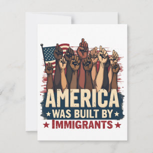 Amerika wurde von Immigranten erbaut, Trump-Demokr Mitteilungskarte