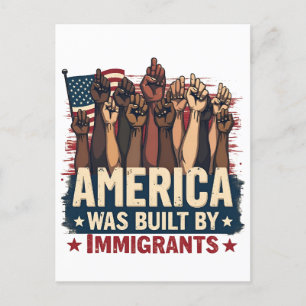 Amerika wurde von Immigranten erbaut, Trump-Demokr Postkarte