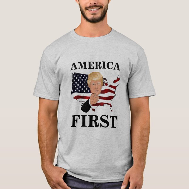Amerika zuerst: Donald Trump T-Shirt (Vorderseite)