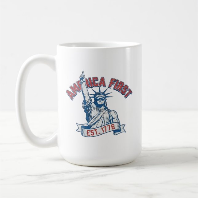 AMERIKA ZUERST - Gegr. 1776 Kaffeetasse (Links)