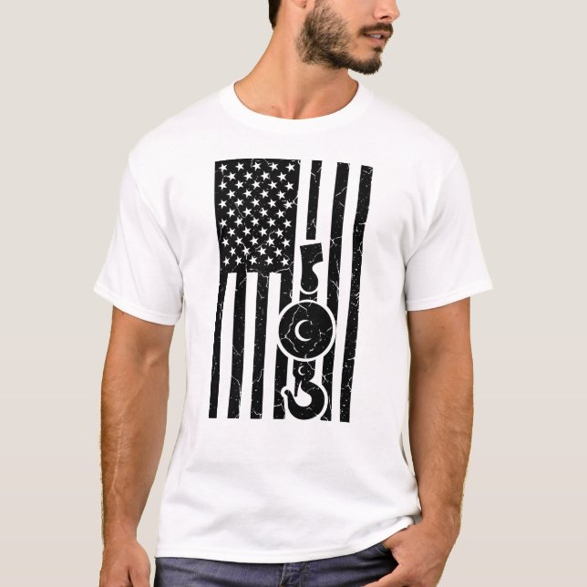 AMERIKAN FLAG US FLAG Kranbetreiber T-Shirt (Vorderseite)