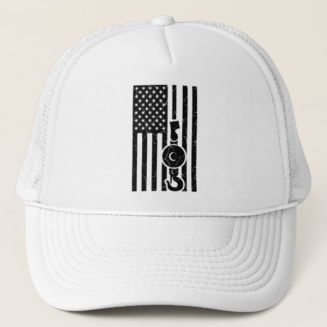 AMERIKAN FLAG US FLAG Kranbetreiber Truckerkappe (Vorderseite)