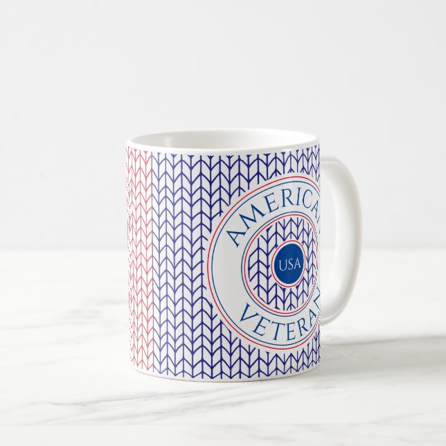 AMERIKAN VETERAN White Tasse (VorderseiteRechts)