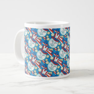AMERIKANA FOLKART PATRIOTISCHER MANN IM MUND Jumbo-Tasse