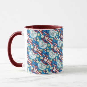 AMERIKANA FOLKART PATRIOTISCHER MANN IM MUND TASSE