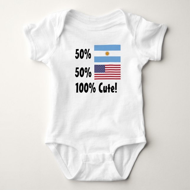 Amerikaner 100% 50% Argentinier-50% niedlich Baby Strampler (Vorderseite)