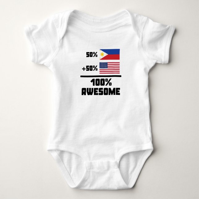 Amerikaner 100% 50% Filipino-50% fantastisch Baby Strampler (Vorderseite)
