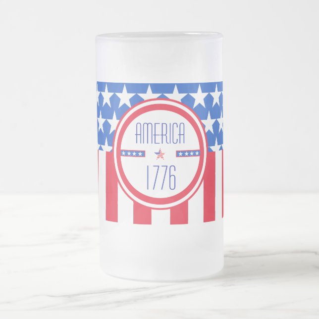 Amerikaner 1776 patriotisch mattglas bierglas (Mittel)