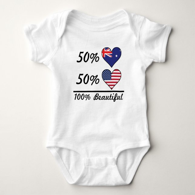 Amerikaner 50% Australier-50% 100% schön Baby Strampler (Vorderseite)