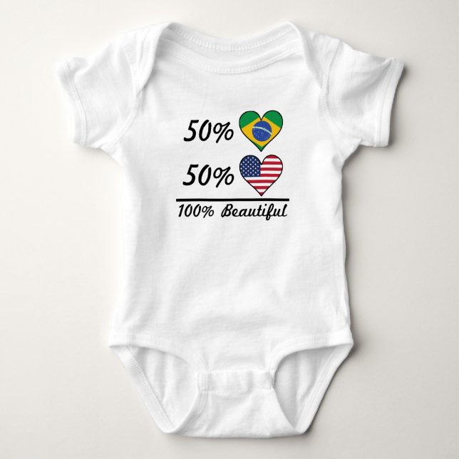 Amerikaner 50% Brasilianer-50% 100% schön Baby Strampler (Vorderseite)