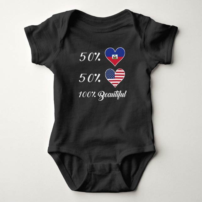 Amerikaner 50% Haitianer-50% 100% schön Baby Strampler (Vorderseite)