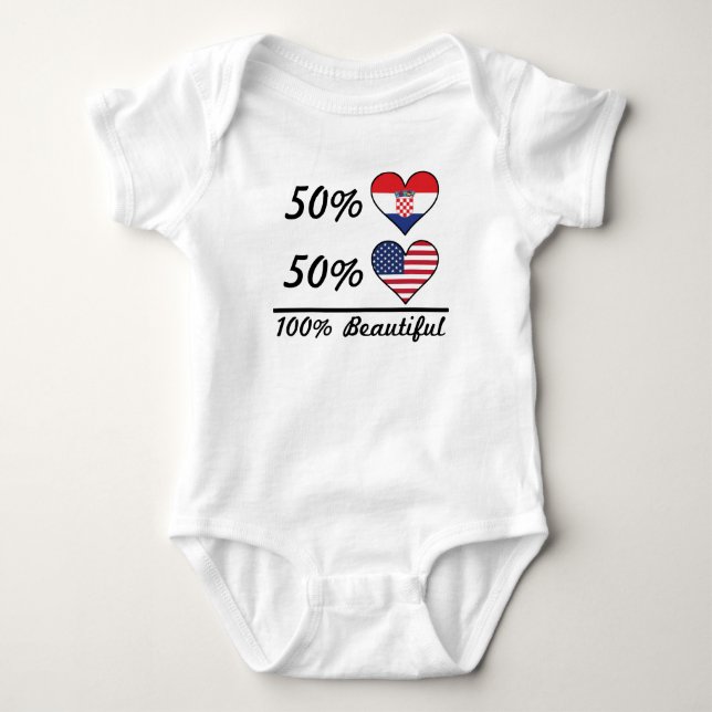 Amerikaner 50% Kroate50% 100% schön Baby Strampler (Vorderseite)
