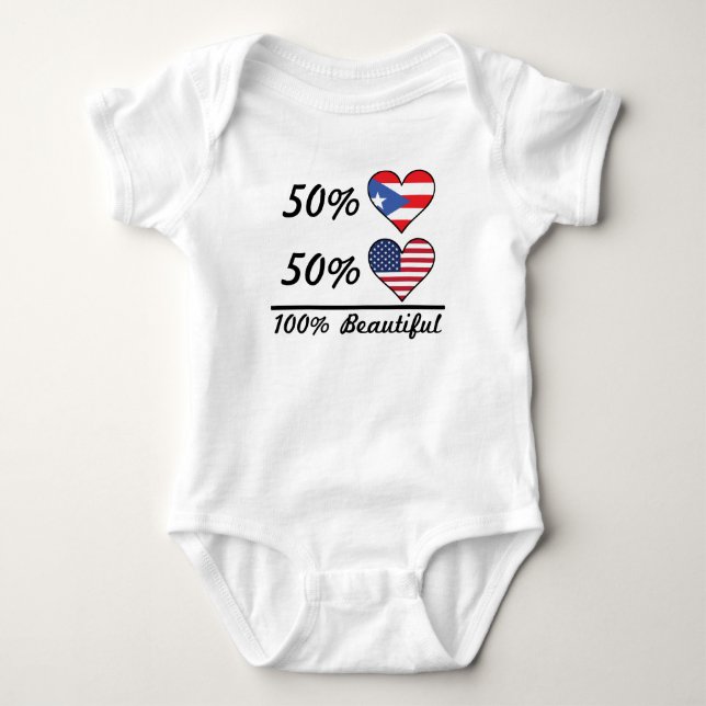 Amerikaner 50% Puertorikaner-50% 100% schön Baby Strampler (Vorderseite)