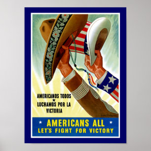 Amerikaner alles ~ ließen uns für Sieg kämpfen Poster