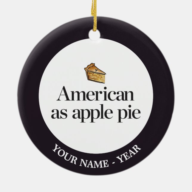 Amerikaner als Apfelkuchen Keramik Ornament (Hinten)