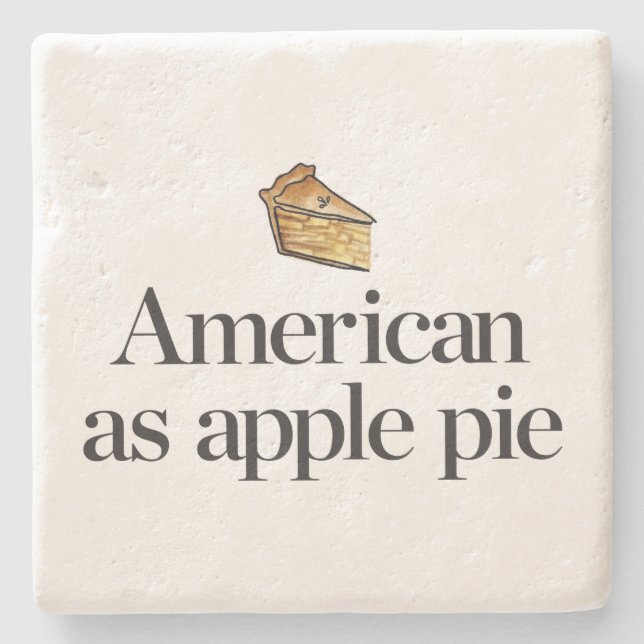 Amerikaner als Apfelkuchen Steinuntersetzer (Vorderseite)