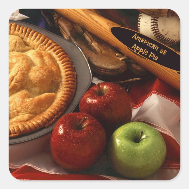 Amerikaner als Apple Pie Quadratischer Aufkleber (Vorderseite)
