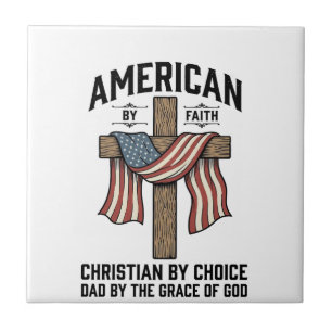 Amerikaner aus Glauben Christlicher Vater Patrioti Fliese