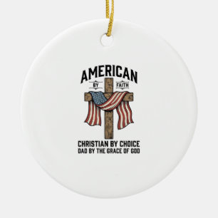 Amerikaner aus Glauben Christlicher Vater Patrioti Keramik Ornament