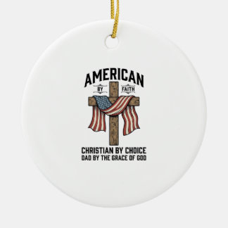 Amerikaner aus Glauben Christlicher Vater Patrioti Keramik Ornament