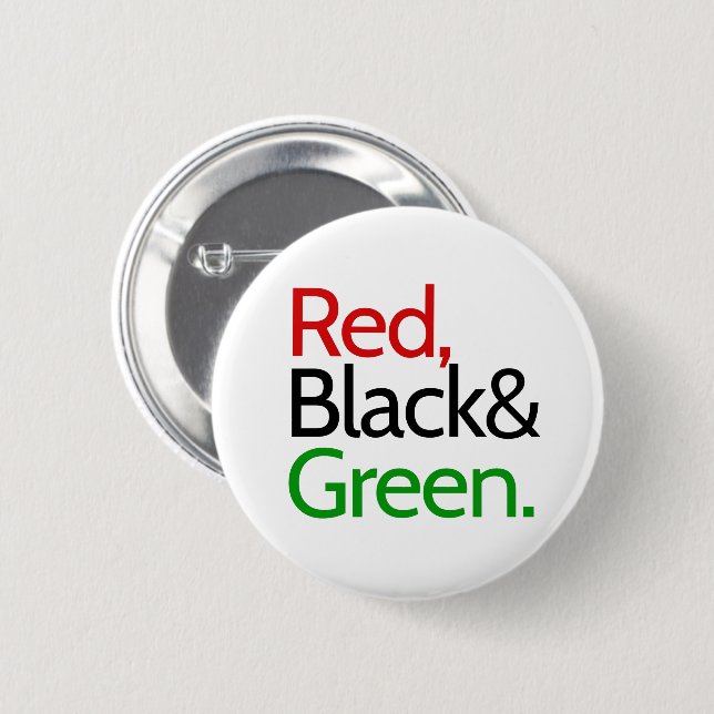 Amerikaner aus Rot, Schwarz und Grün Button (Vorne & Hinten)