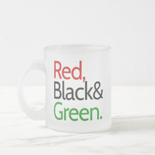 Amerikaner aus Rot, Schwarz und Grün Mattglastasse