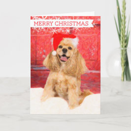 Amerikaner-Cocker spaniel-Weihnachtskarte Feiertagskarte