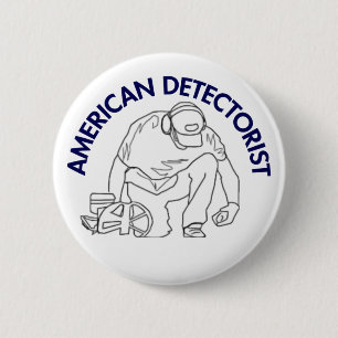 Amerikaner Detectorist runder Knopf Button