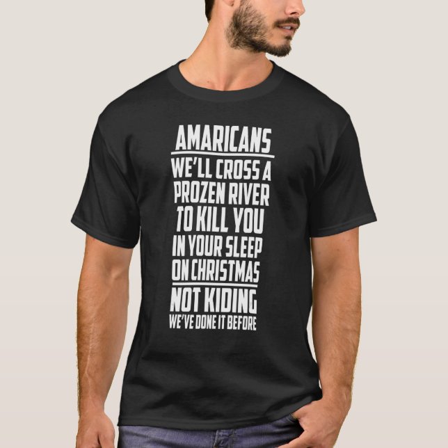 Amerikaner, die wir einen Frostfluss überqueren, u T-Shirt (Vorderseite)