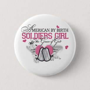 Amerikaner durch Geburts-Soldaten Button
