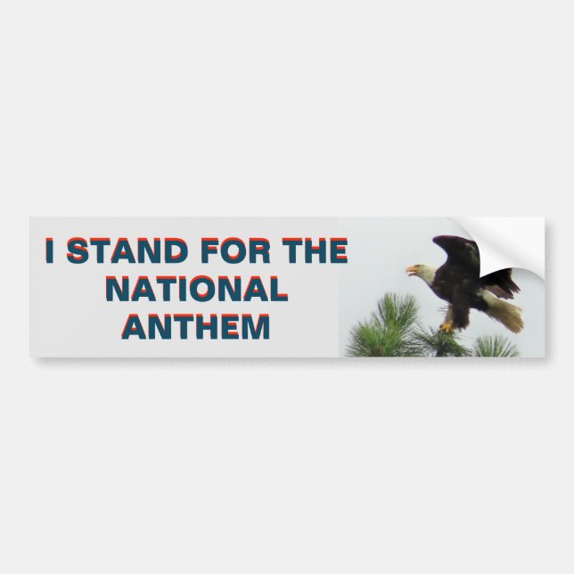 Amerikaner Eagle, das ich für die Hymne stehe Autoaufkleber (Vorne)