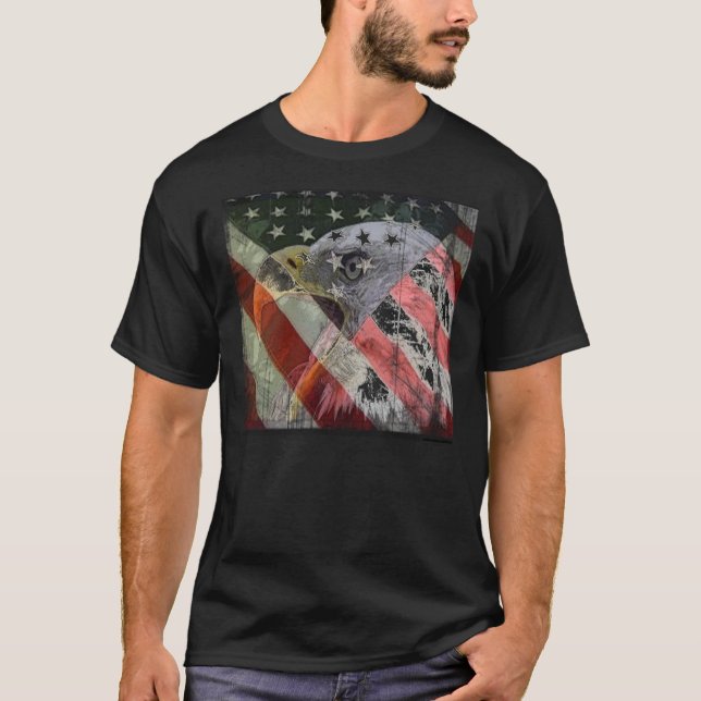 AMERIKANER-EAGLE-FLAGGE T-Shirt (Vorderseite)