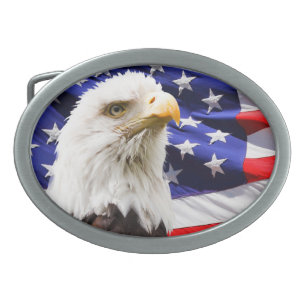 Amerikaner Eagle und Flagge Ovale Gürtelschnalle