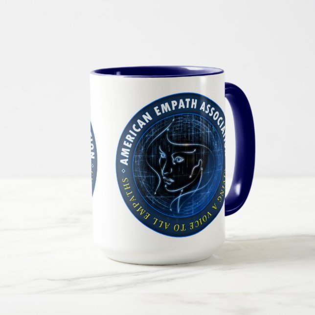 Amerikaner Empath Vereinigungs-offizielle große Tasse (VorderseiteRechts)