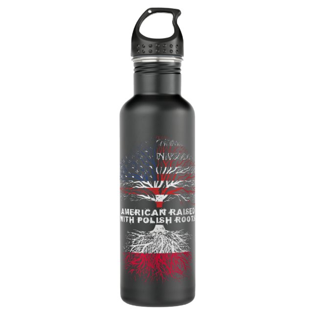 Amerikaner erhoben mit polnischen Wurzeln Polen Edelstahlflasche (Vorderseite)