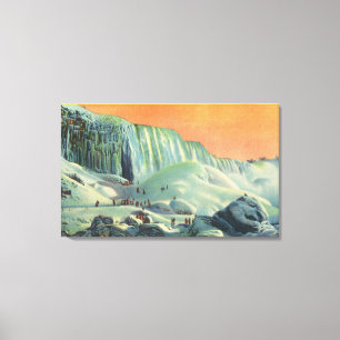 Amerikaner fällt in Winter mit Sonnenuntergang Leinwanddruck