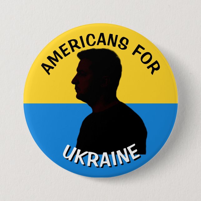 Amerikaner für die Ukraine | Zelenskyy Support Button (Vorderseite)