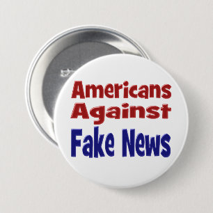 Amerikaner gegen Fake News rot blauer Text Button