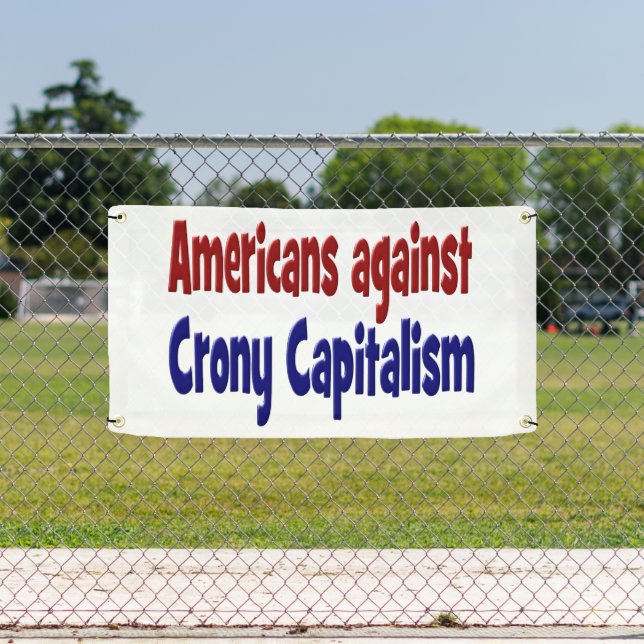 Amerikaner gegen Günstlingskapitalismus roter blau Banner (Insitu)