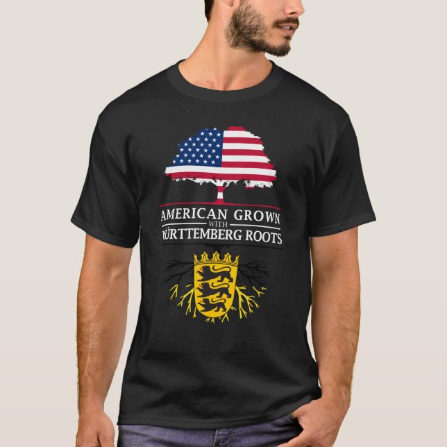 Amerikaner gewachsen mit Baden Wurttemberg Wurzeln T-Shirt (Vorderseite)