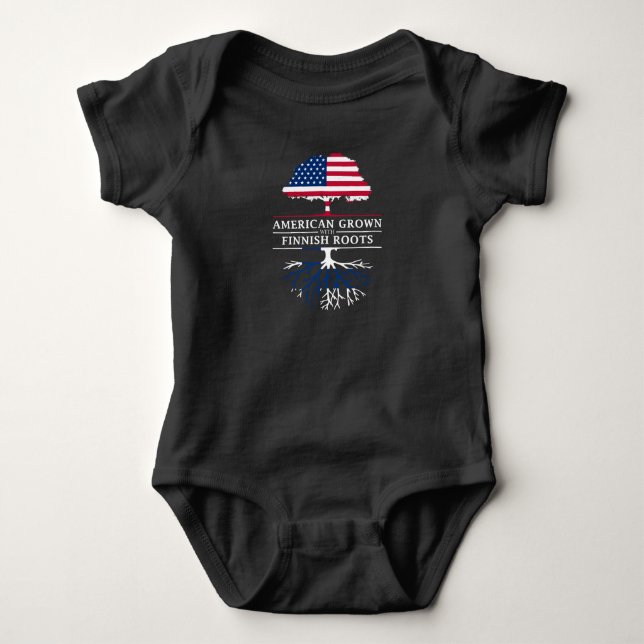 Amerikaner gewachsen mit finnischem Wurzel-   Baby Strampler (Vorderseite)