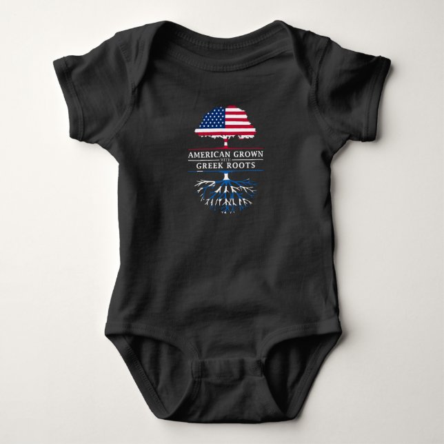Amerikaner gewachsen mit Grieche-Wurzel-   Baby Strampler (Vorderseite)
