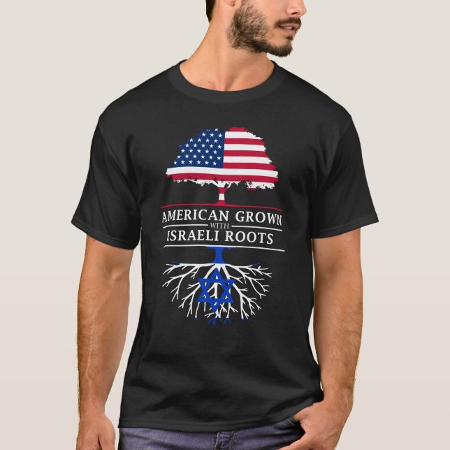 Amerikaner gewachsen mit Israeli-Wurzel-    T-Shirt (Vorderseite)