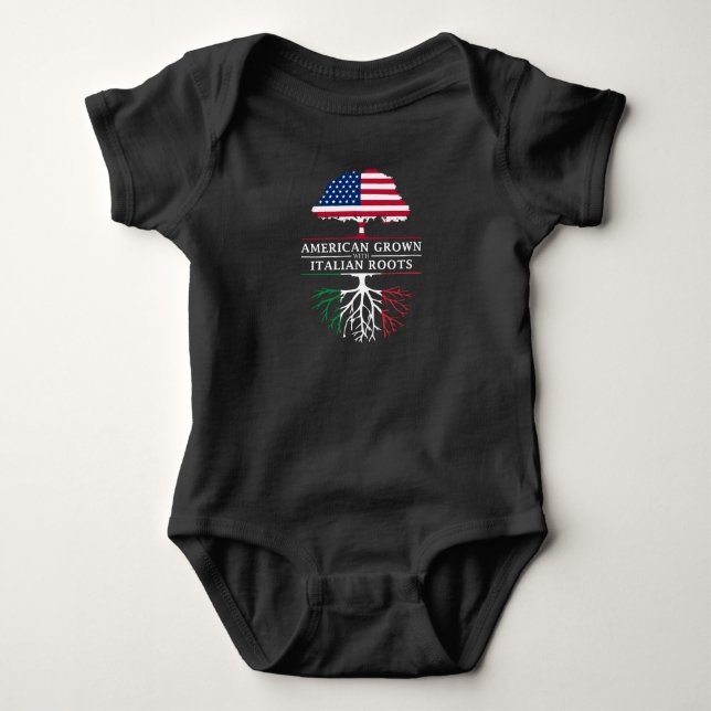 Amerikaner gewachsen mit Italiener-Wurzel-   Baby Strampler (Vorderseite)